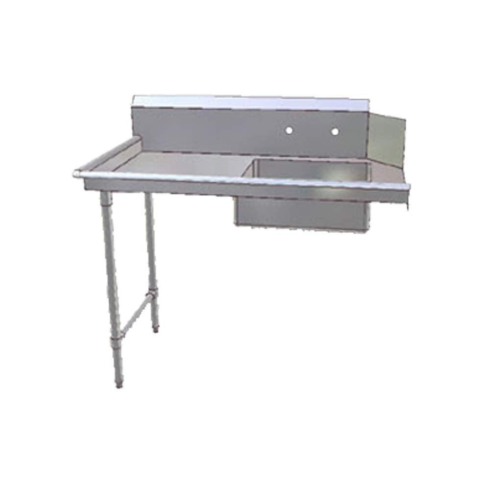 John Boos JDTS-20-60L Stainless Steel Straight Pro-Bowl Soiled Dishtable with Splash, 8" Deep Sink Bowl, 60" Length x 30" Width, Left Hand Side