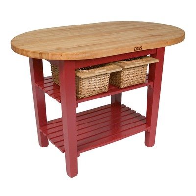 John Boos C-ELIP4830175-2S-BK Eliptical C-Table Kitchen Island Base Finish: Caviar Black, Shelves: 2 Included