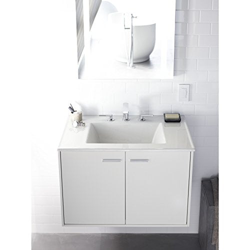 Kohler K-2779-8-G81 Ceramic/Impressions 31 in. Rectangular Vanity-Top Bathroom Sink with 8 in. Widespread Faucet Holes, White Impressions, 7.50 x 22.38 x 31.00 inches Vanity Top