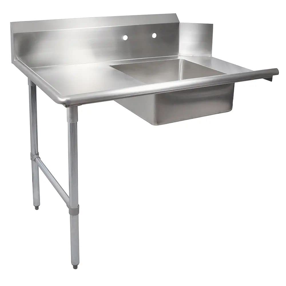 John Boos EDTS8-S30-L60 E-Series Stainless Steel Straight Soiled Dishtable, 8" Deep Sink Bowl, 60" Length x 30" Width, Left Hand Side