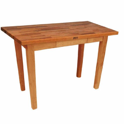 John Boos OC4836-N Natural Base Cream Finish Red Oak Finger Jointed Top C Table, 48 x 36 1.5 inch - 1 each.