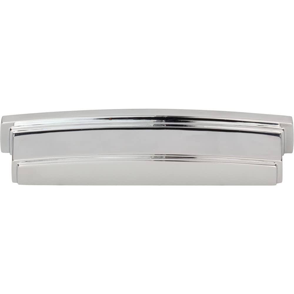 Jeffrey Alexander 141-128PC 128 mm Center Polished Chrome Square-to-Center Square Renzo Cabinet Cup Pull