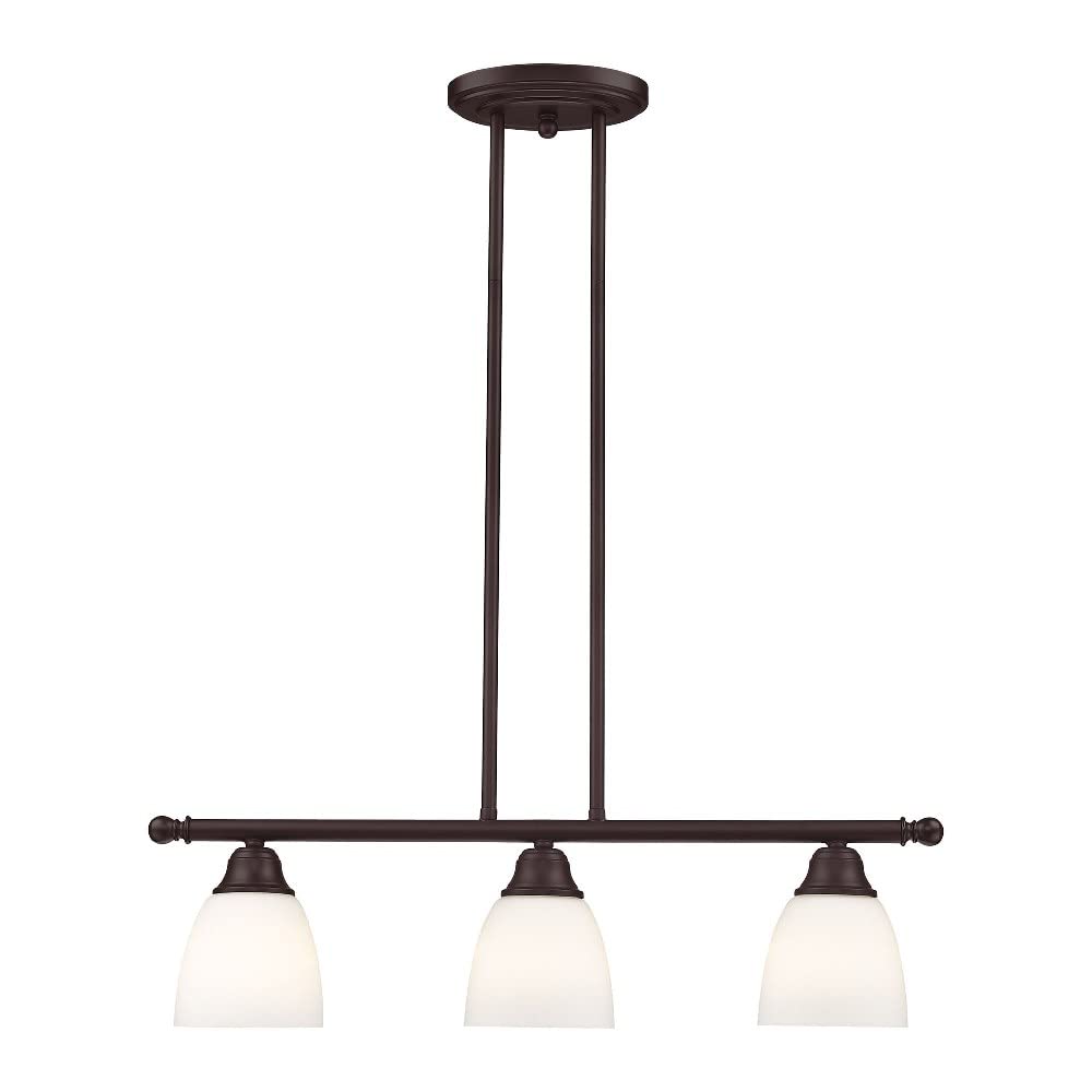 Livex 53854-91 Transitional Three Light Linear Chandelier from Somerville Collection in Pwt, Nckl, B/S, Slvr. Finish, 26.00 inches, Brushed Nickel, 14.25x26.00x5.00