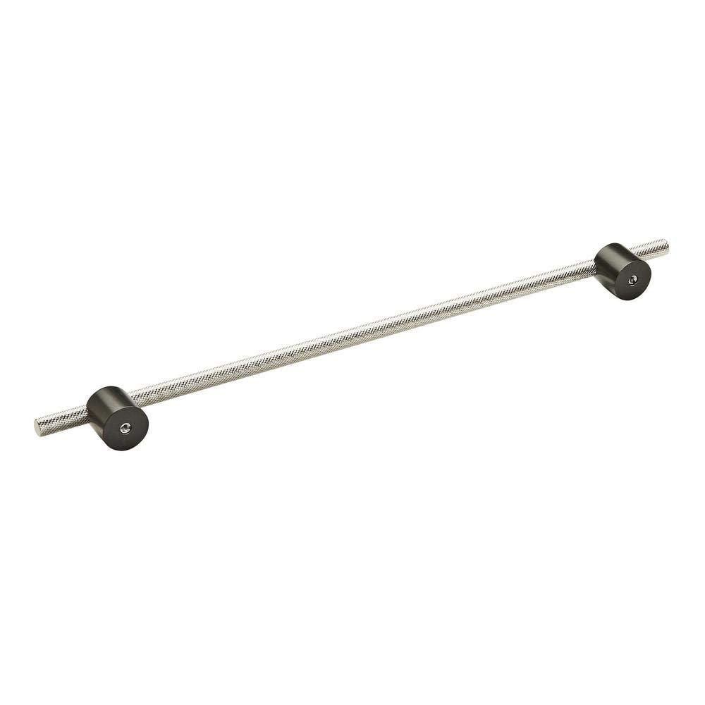 Amerock Cabinet Pull Matte Black/Polished Nickel 12-5/8 inch (320 mm) Center to Center Transcendent 1 Pack Drawer Pull Drawer Handle Cabinet Hardware