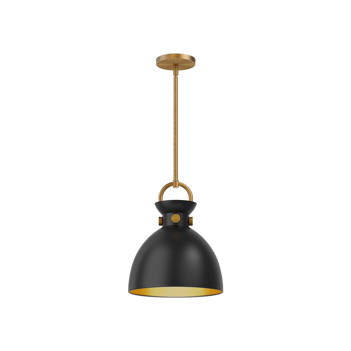 Alora PD411311AGMB WALDO 11" PENDANT AGED GOLD MATTE BLACK E26 60W