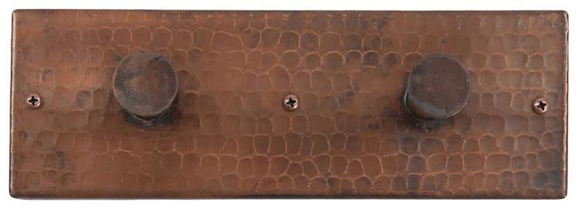 Premier Copper Products RH2 Wall Mounted Double Robe Hook, Oil Rubbed Bronze