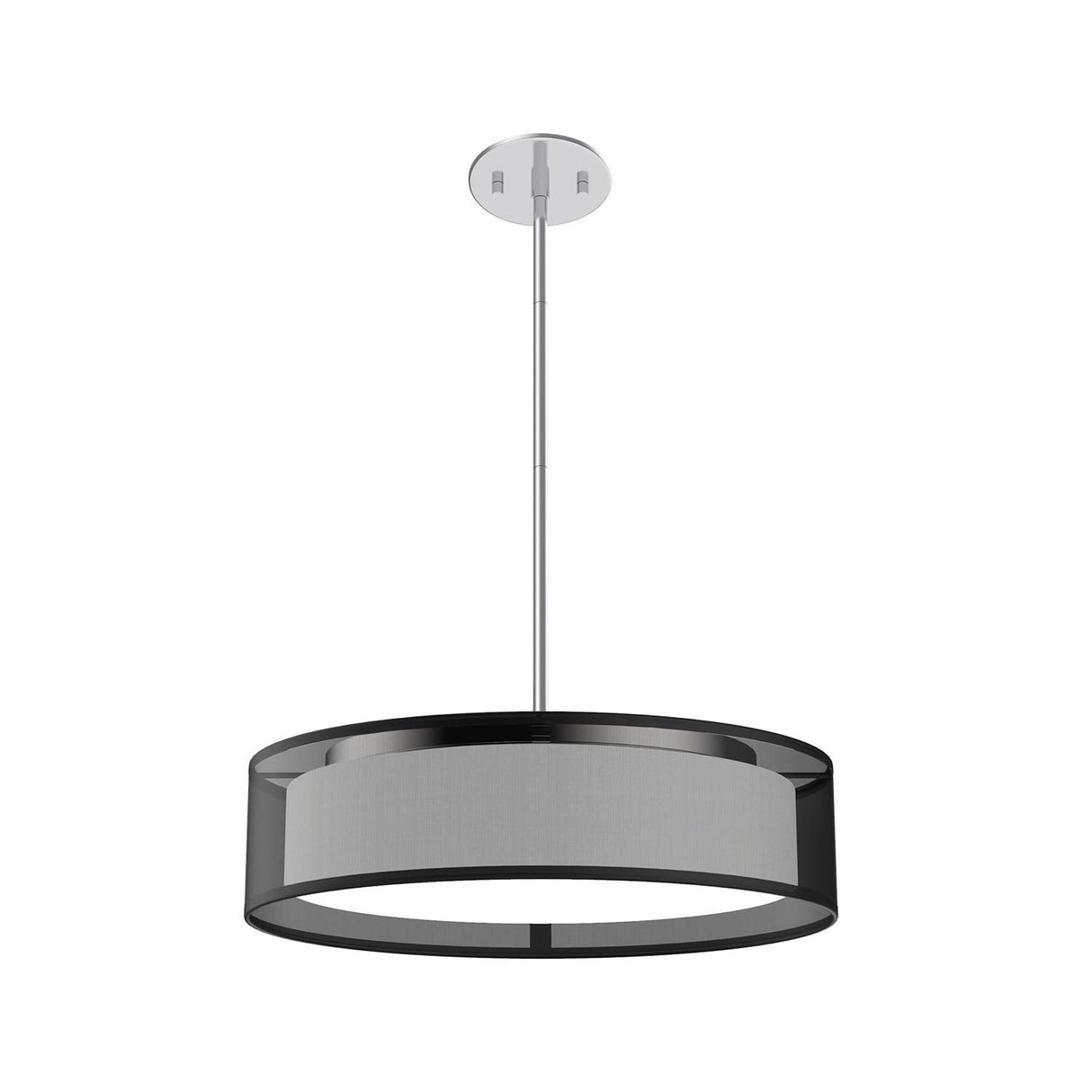 Kuzco PD7916-BOR DALTON PENDANT 16" BLACK ORGANZA SHADE 25W 3000K 90CRI CADJA BN ROD