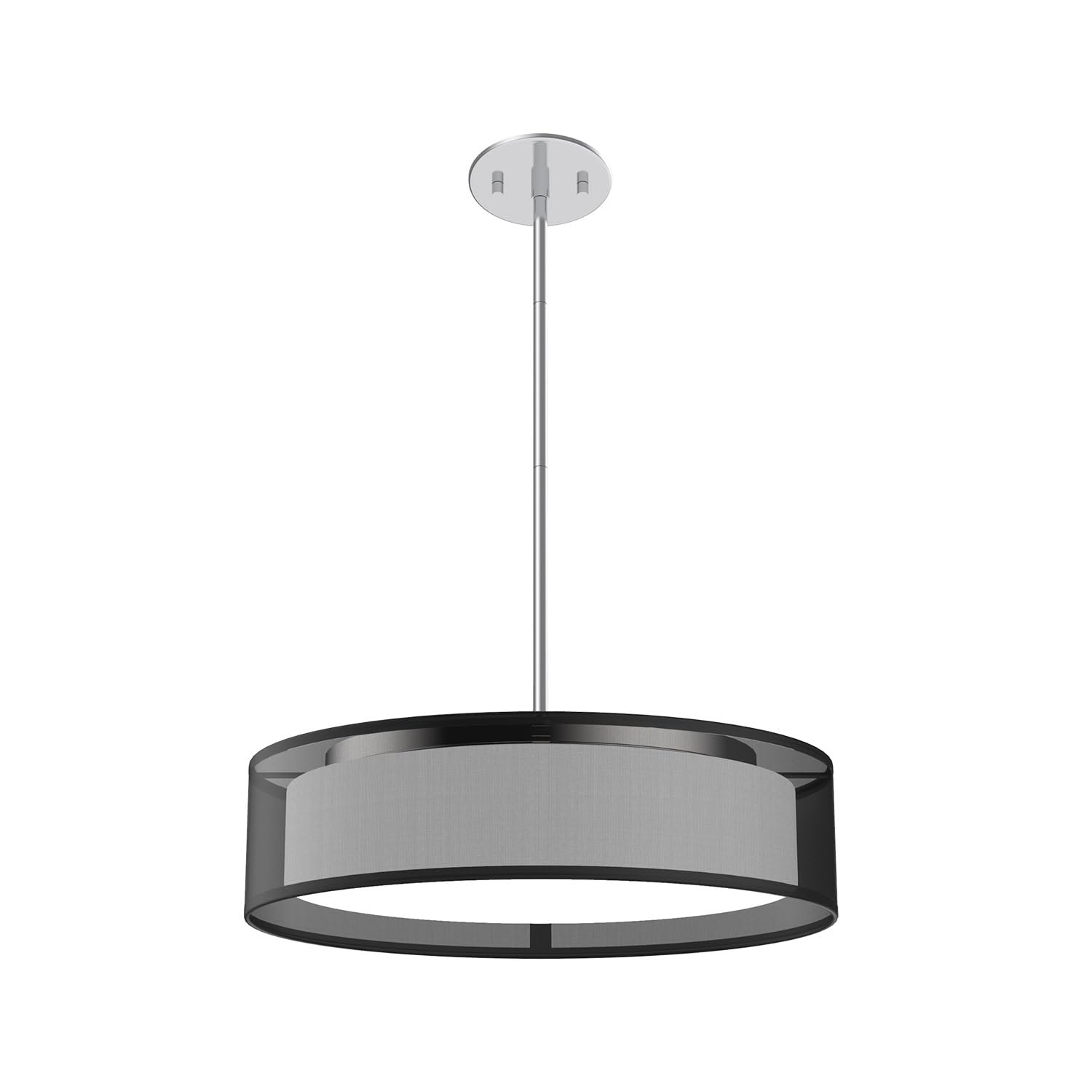 Kuzco PD7916-BOR DALTON PENDANT 16" BLACK ORGANZA SHADE 25W 3000K 90CRI CADJA BN ROD