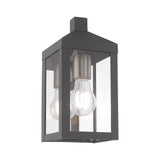 Livex Lighting 20581-80 Nyack - 10.5" One Light Outdoor Wall Lantern, Nordic Gray Finish with Clear Glass