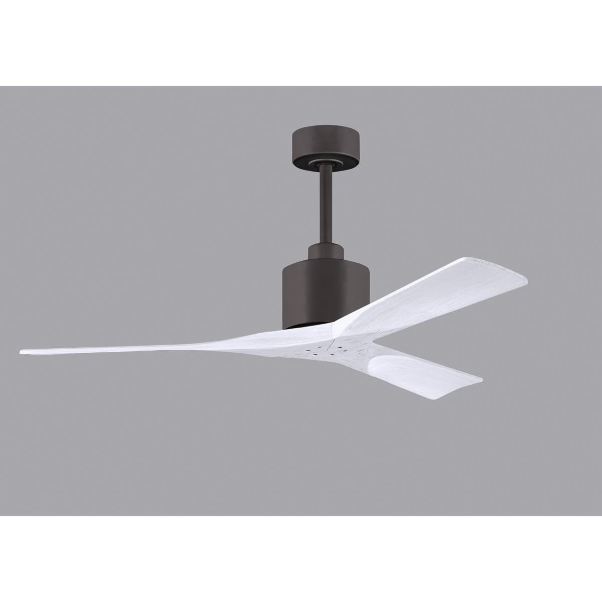 Matthews Fan NK-TB-MWH-52 Nan 6-speed ceiling fan in Textured Bronze finish with 52” solid matte white wood blades