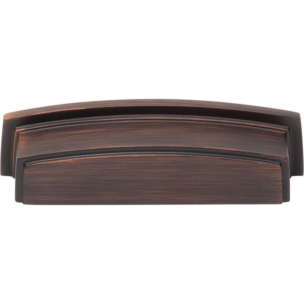 Jeffrey Alexander 141-96DBAC 96 mm Center Brushed Oil Rubbed Bronze Square-to-Center Square Renzo Cabinet Cup Pull
