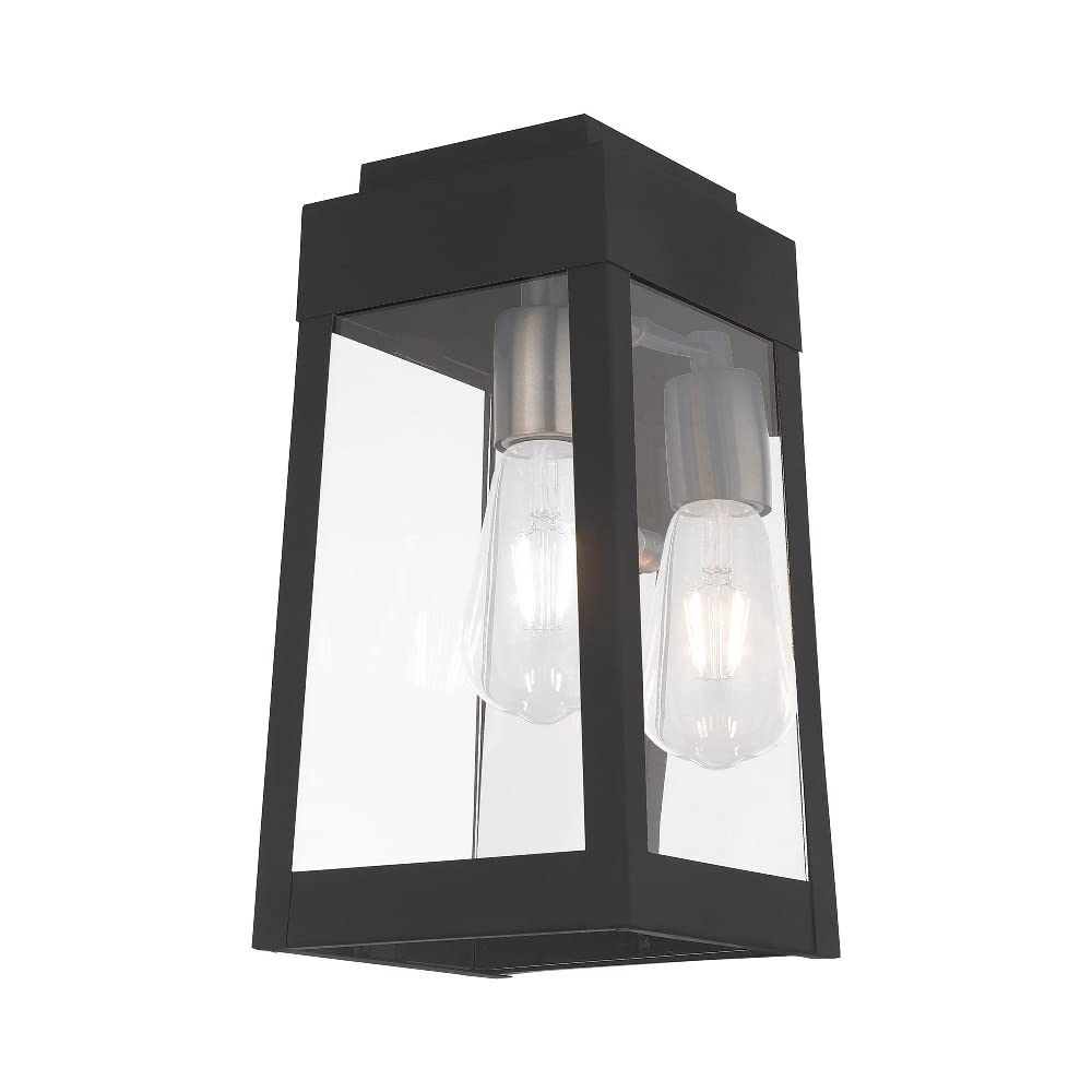 Livex Lighting 20852-04 Oslo - 12" One Light Outdoor Wall Lantern, Black Finish with Clear Glass