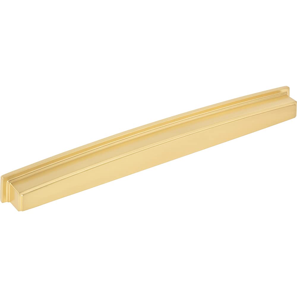 Jeffrey Alexander 141-305BG 305 mm Center Brushed Gold Square-to-Center Square Renzo Cabinet Cup Pull
