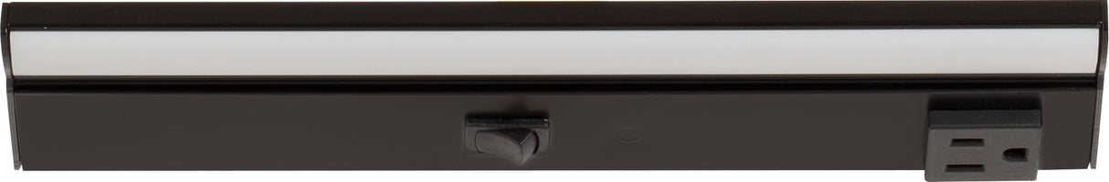 Task Lighting LP10QD2NDBBK27 10-1/2" 200 Lumen Direct Voltage DV Lighted Power Strip, Black Finish, Black Receptacles, 2700K Warm White