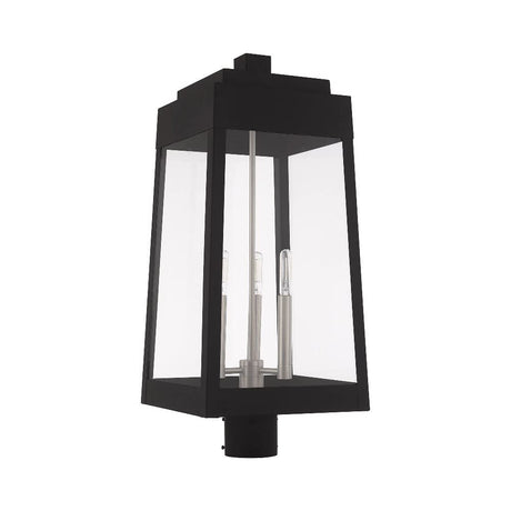 Livex Lighting 20859-04 Oslo - 24.75" Three Light Outdoor Post Top Lantern, Black Finish with Clear Glass