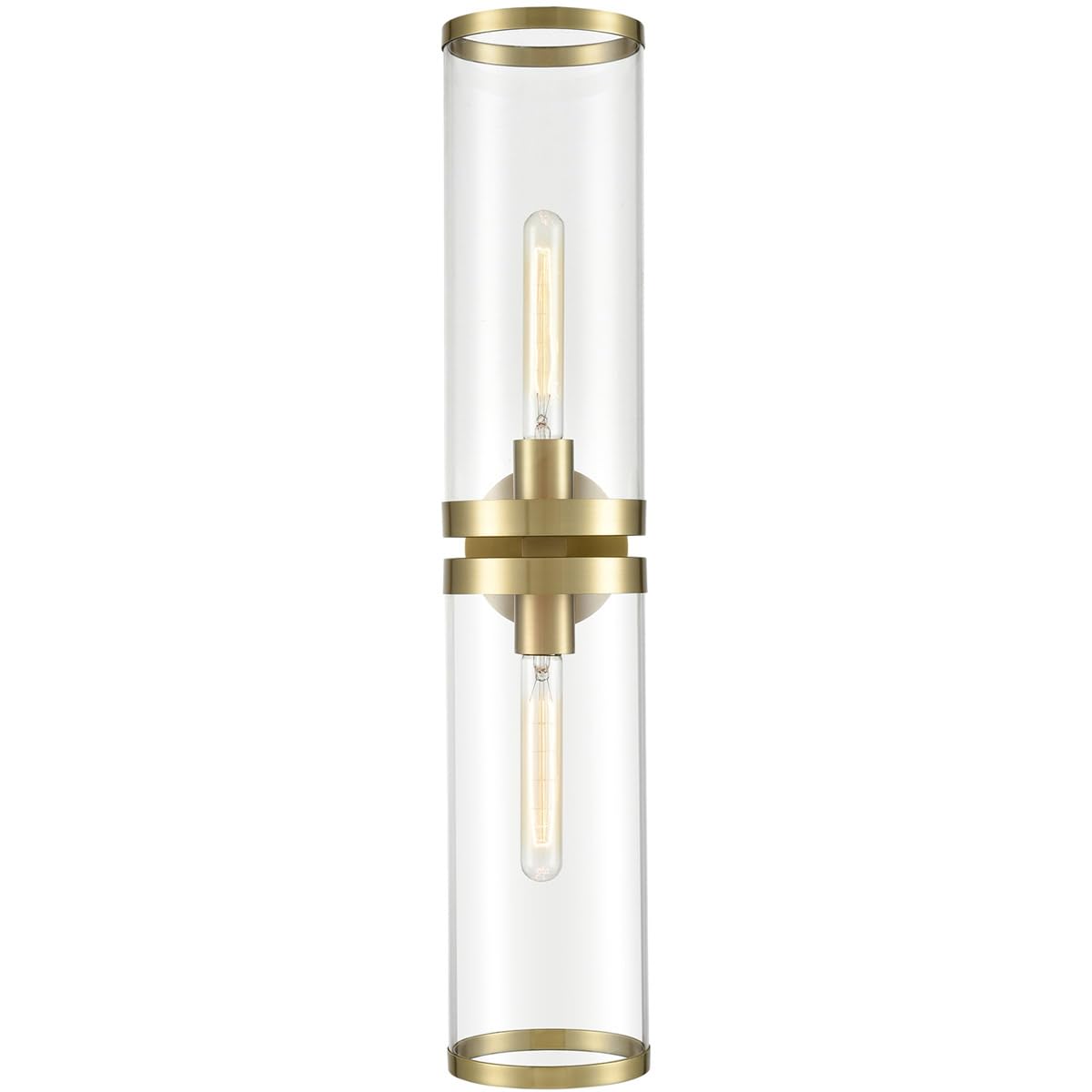 Alora WV311602NBCG REVOLVE II WALL VANITY 2 LIGHT NATURAL BRASS CLEAR GLASS