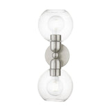 Livex Lighting 16972-91 Downtown 2 Light 7 inch Brushed Nickel Vanity Sconce Wall Light, Sphere