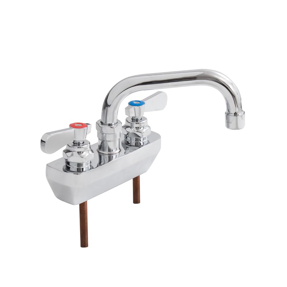 John Boos PBF-4SM2-6LF Heavy Duty Splash Mount Faucet with 6" Swing Spout & 4" Centers