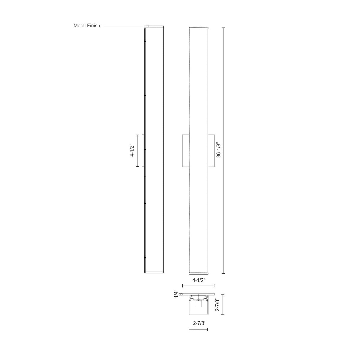 Kuzco VL62236-CH JANE 36" VL Chrome 120V ELV LED 3000K 90CRI 45W