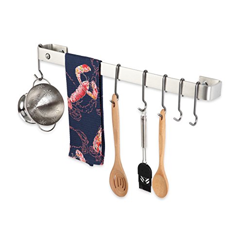 Enclume WR1 SS 24" Classic Wall Rack Utensil Bar w/ 6 Hooks SS