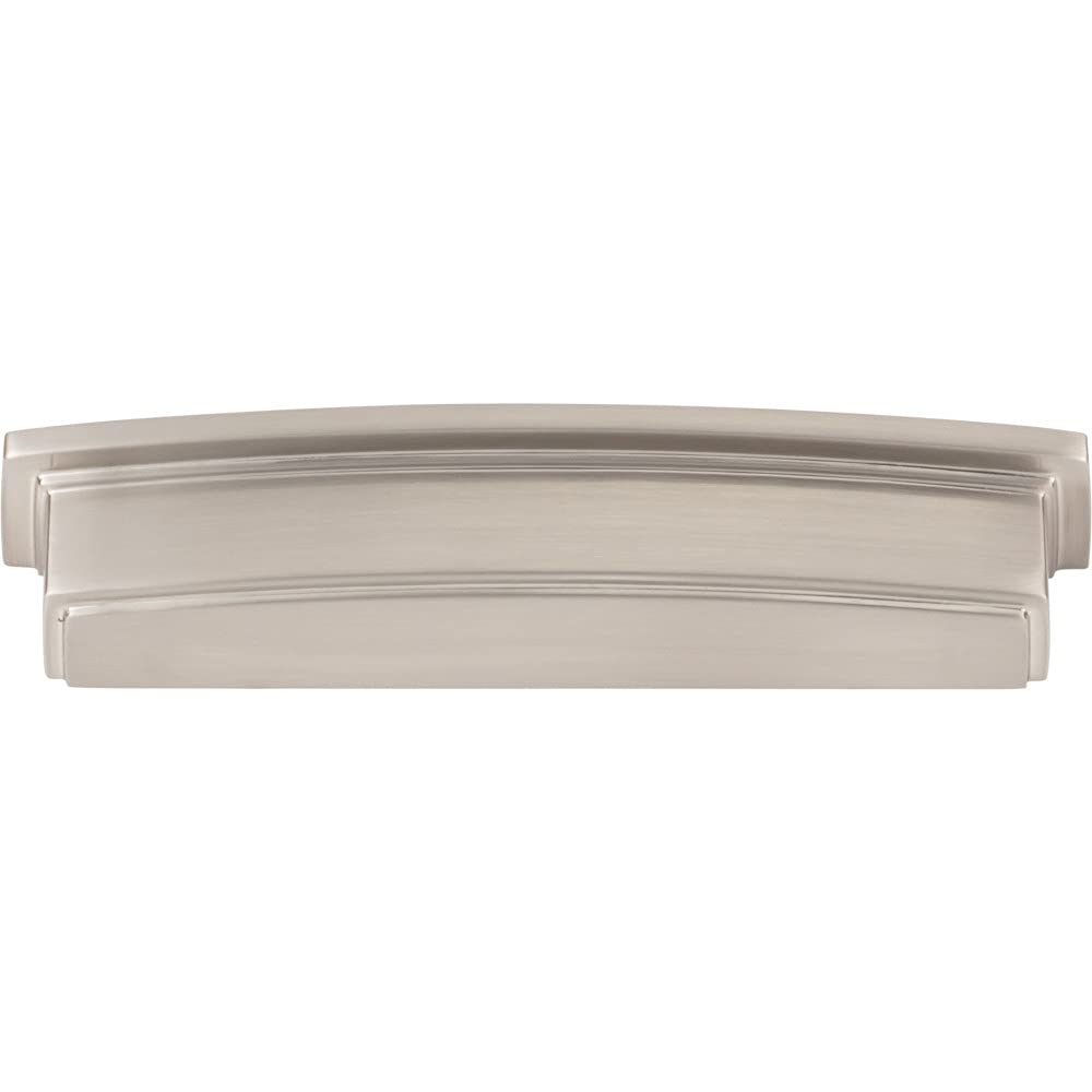 Jeffrey Alexander 141-128SN 128 mm Center Satin Nickel Square-to-Center Square Renzo Cabinet Cup Pull