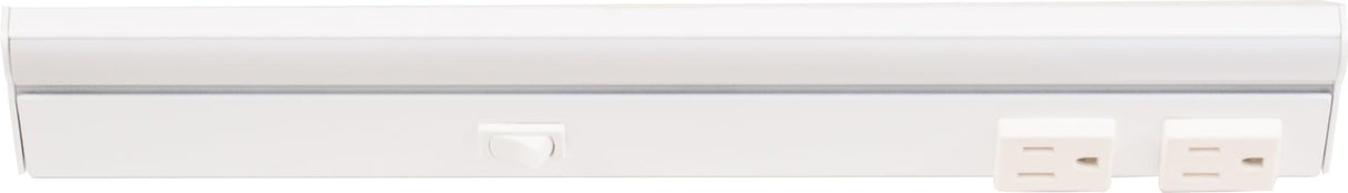 Task Lighting LP12QD4NDWWT40 12-1/2" 400 Lumen Direct Voltage DV Lighted Power Strip, White Finish, White Receptacles, 4000K Cool White