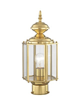 Livex Lighting 2117-02 Outdoor Post with Clear Beveled Glass Shades, Polished Brass