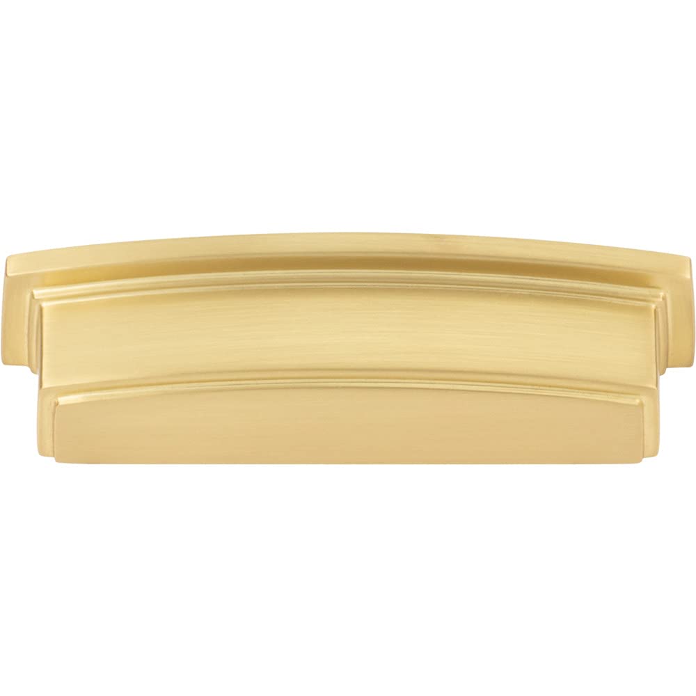 Jeffrey Alexander 141-96BG 96 mm Center Brushed Gold Square-to-Center Square Renzo Cabinet Cup Pull