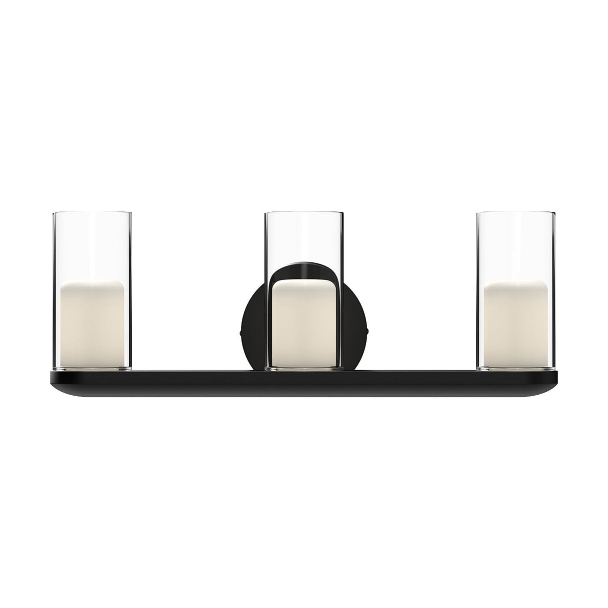 Kuzco VL53519-BK/CL BIRCH 19" VANITY TEXTURED BLACK CLEAR GLASS 120V ELV LED 3000K 90CRI 16W