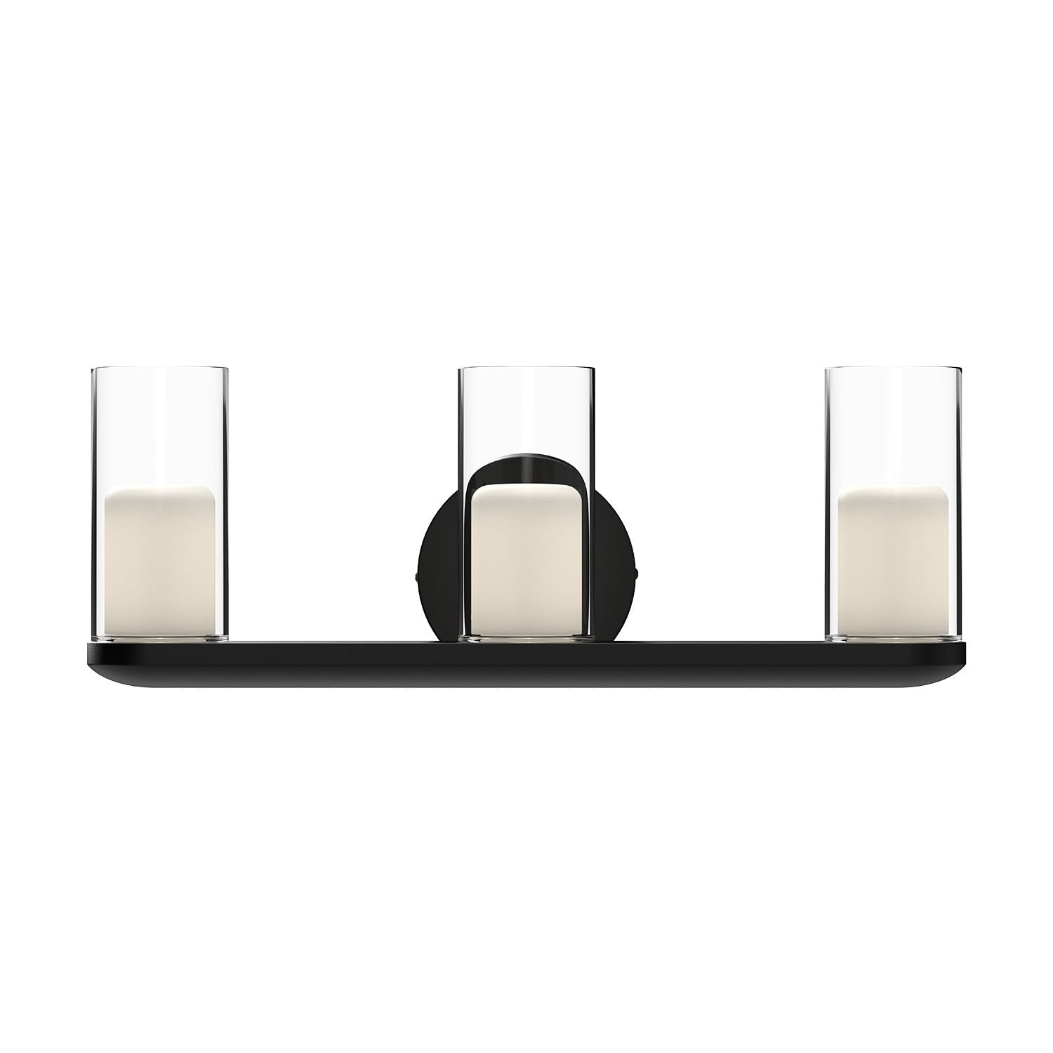 Kuzco VL53519-BK/CL BIRCH 19" VANITY TEXTURED BLACK CLEAR GLASS 120V ELV LED 3000K 90CRI 16W