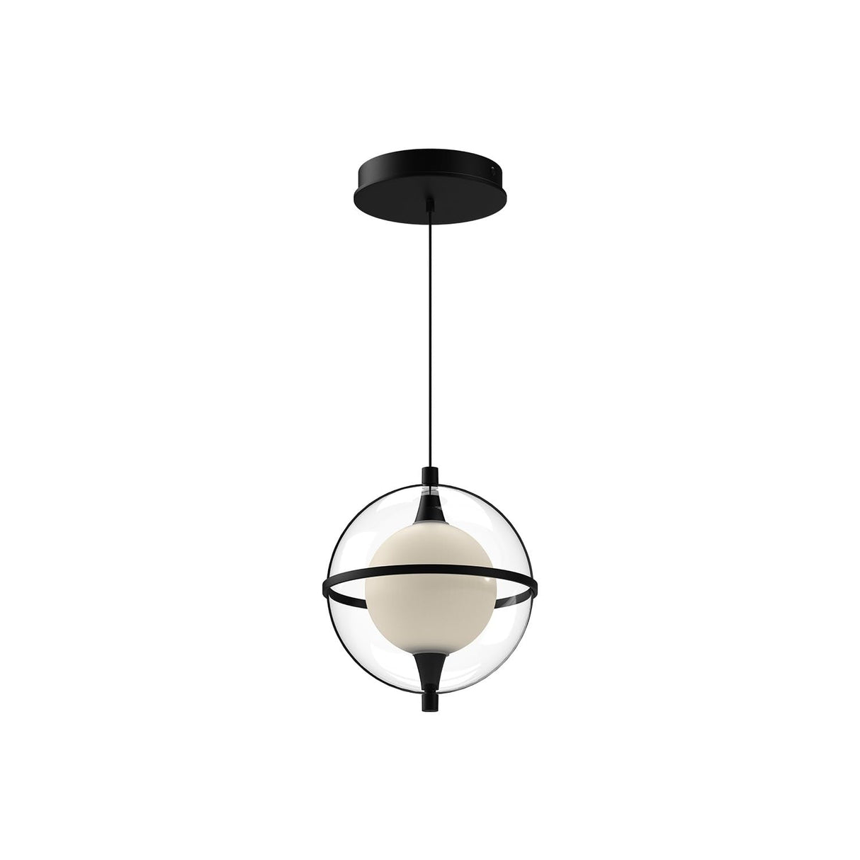 Kuzco PD76708-BK ARIES 8" PENDANT TEXTURED BLACK 120" WIRE 120V TRIAC/ELV LED 3000K 90CRI 10W