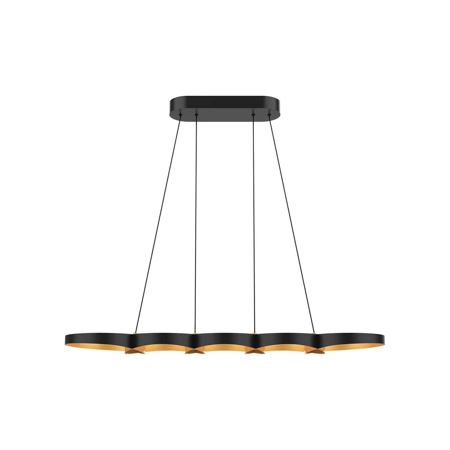 Kuzco LP90838-BK/GD MAESTRO 38" LINEAR PENDANT OUTER BLACK INNER GOLD 35W 120VAC WITH LED DRIVER 3000K 90CRI