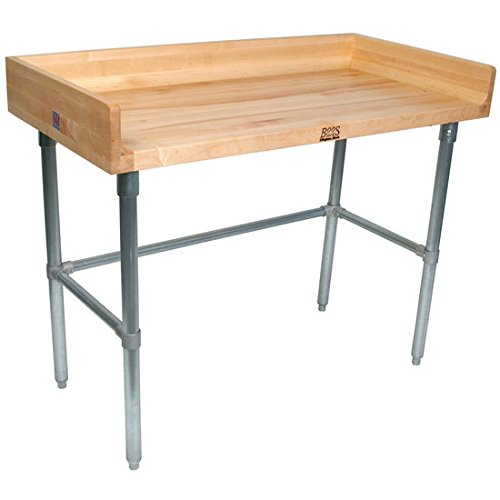 John Boos DNB04 Maple Top Table With Galvanized Legs And Bracing 84x24