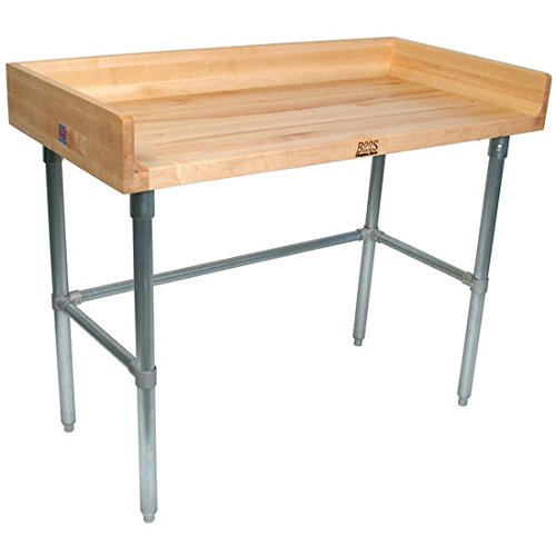 John Boos DNB05 Maple Top Table With Galvanized Legs And Bracing 96x24