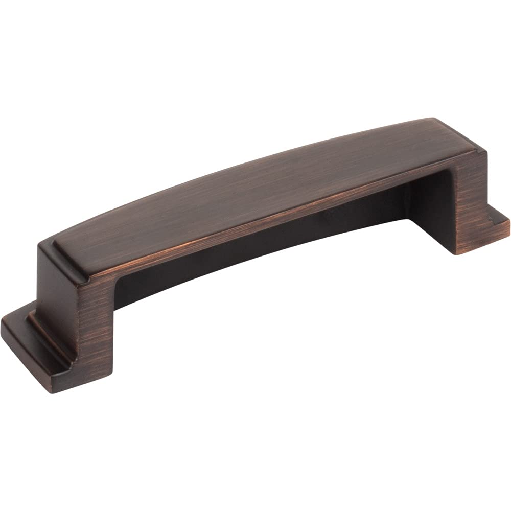 Jeffrey Alexander 141-96DBAC 96 mm Center Brushed Oil Rubbed Bronze Square-to-Center Square Renzo Cabinet Cup Pull