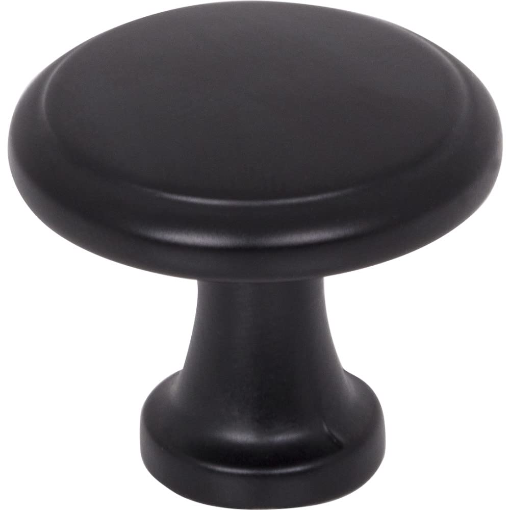 Elements 3970-MB 1-3/16" Diameter Matte Black Kenner Cabinet Mushroom Knob