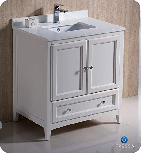 Fresca FCB2030AW-CWH-U Antique White Bathroom Cabinet