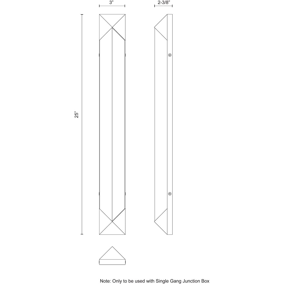 Alora WV323225UBAR CAESAR 25" WV URBAN BRONZE ALABASTER 30W LED 90 3000K AC LED