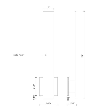 Kuzco AT7924-WH VESTA 24" AT White 120V ELV LED 3000K 90CRI 24W