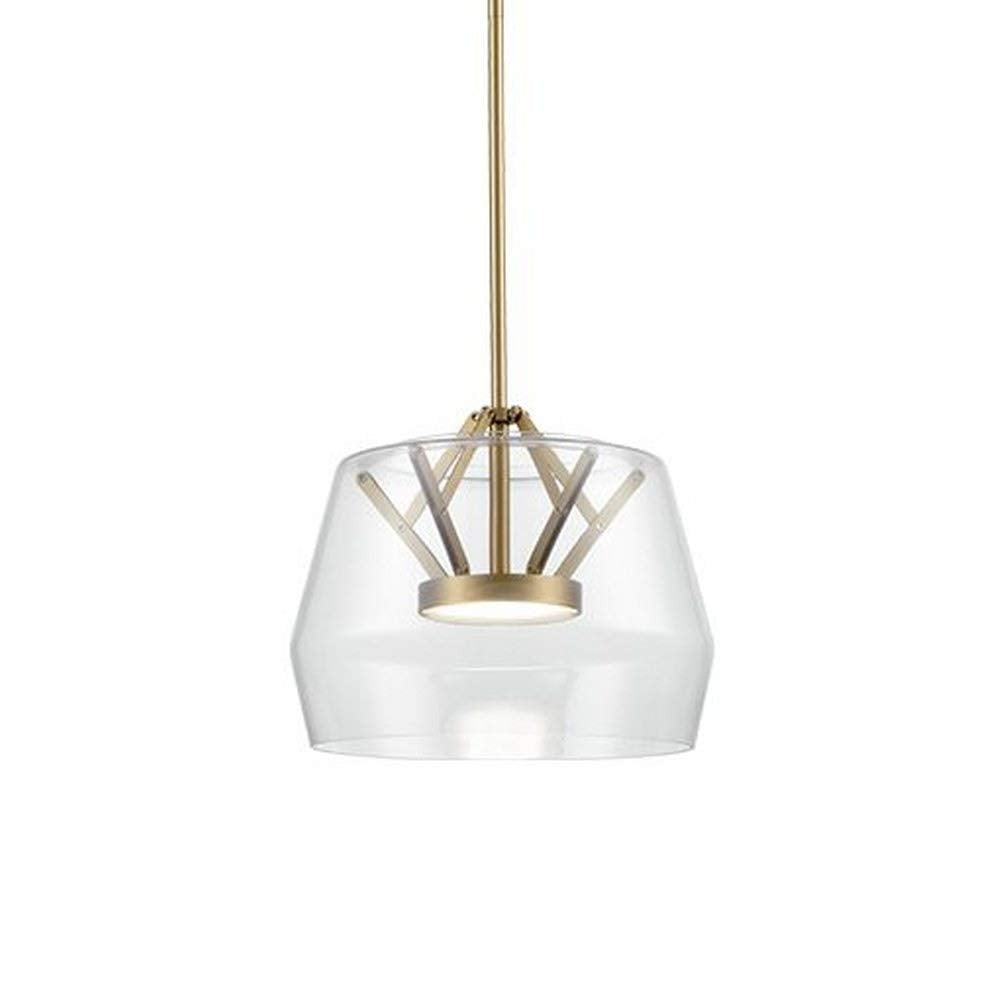 Kuzco PD61412-CL/BK DECO 12" PD Clear/Black 120V ELV LED 3000K 90CRI 16W