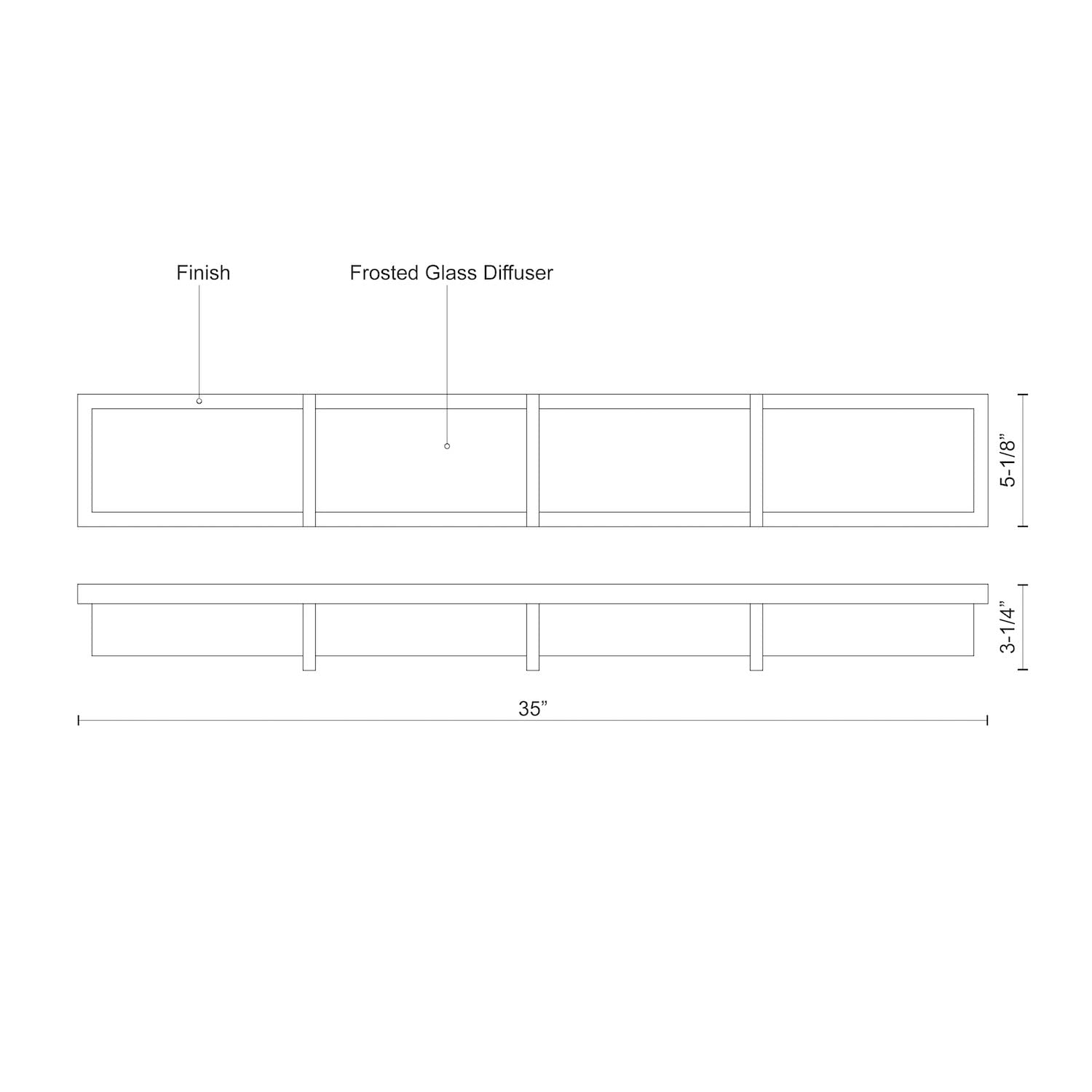 Kuzco 701314BK-LED WATFORD 35" 70 Black 120V ELV LED 3000K 90CRI 41W