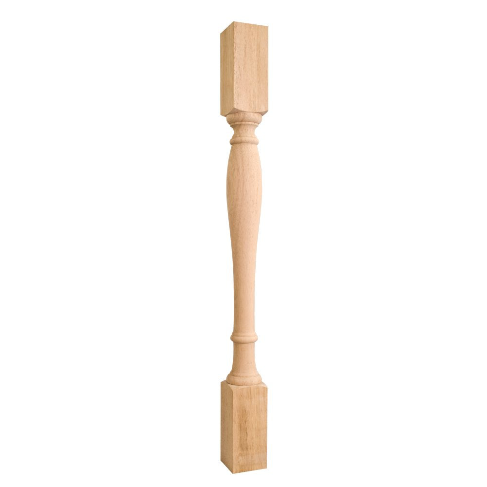 Hardware Resources P1-42RW 3-1/2" W x 3-1/2" D x 42" H Rubberwood Turned Post