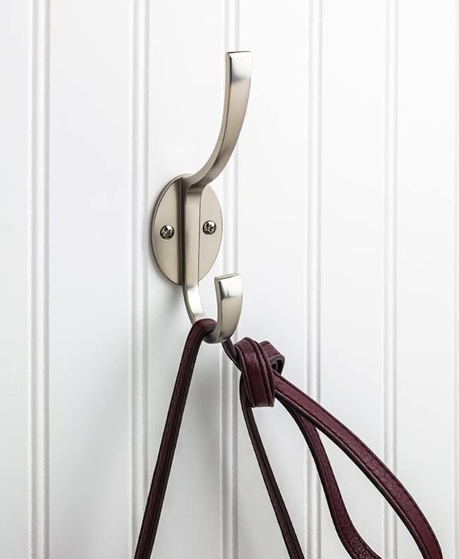 Elements YD55-587PC 5-7/8" Polished Chrome Flared Transitional Double Prong Wall Mounted Hook