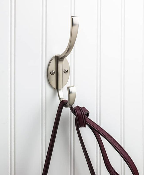 Elements YD55-587PC 5-7/8" Polished Chrome Flared Transitional Double Prong Wall Mounted Hook