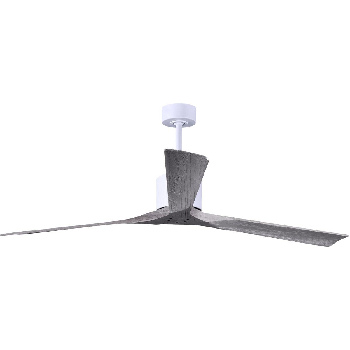 Matthews Fan NKXL-MWH-BW-72 Nan XL 6-speed ceiling fan in Matte White finish with 72” solid barn wood tone wood blades