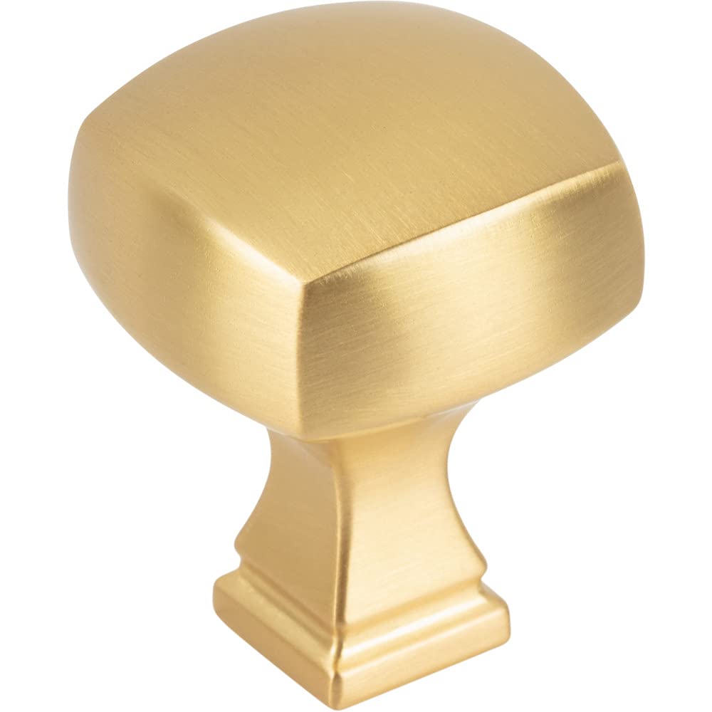 Jeffrey Alexander 278BG 1-1/8" Overall Length Brushed Gold Square Audrey Cabinet Knob