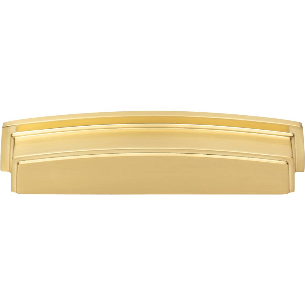 Jeffrey Alexander 141-128BG 128 mm Center Brushed Gold Square-to-Center Square Renzo Cabinet Cup Pull