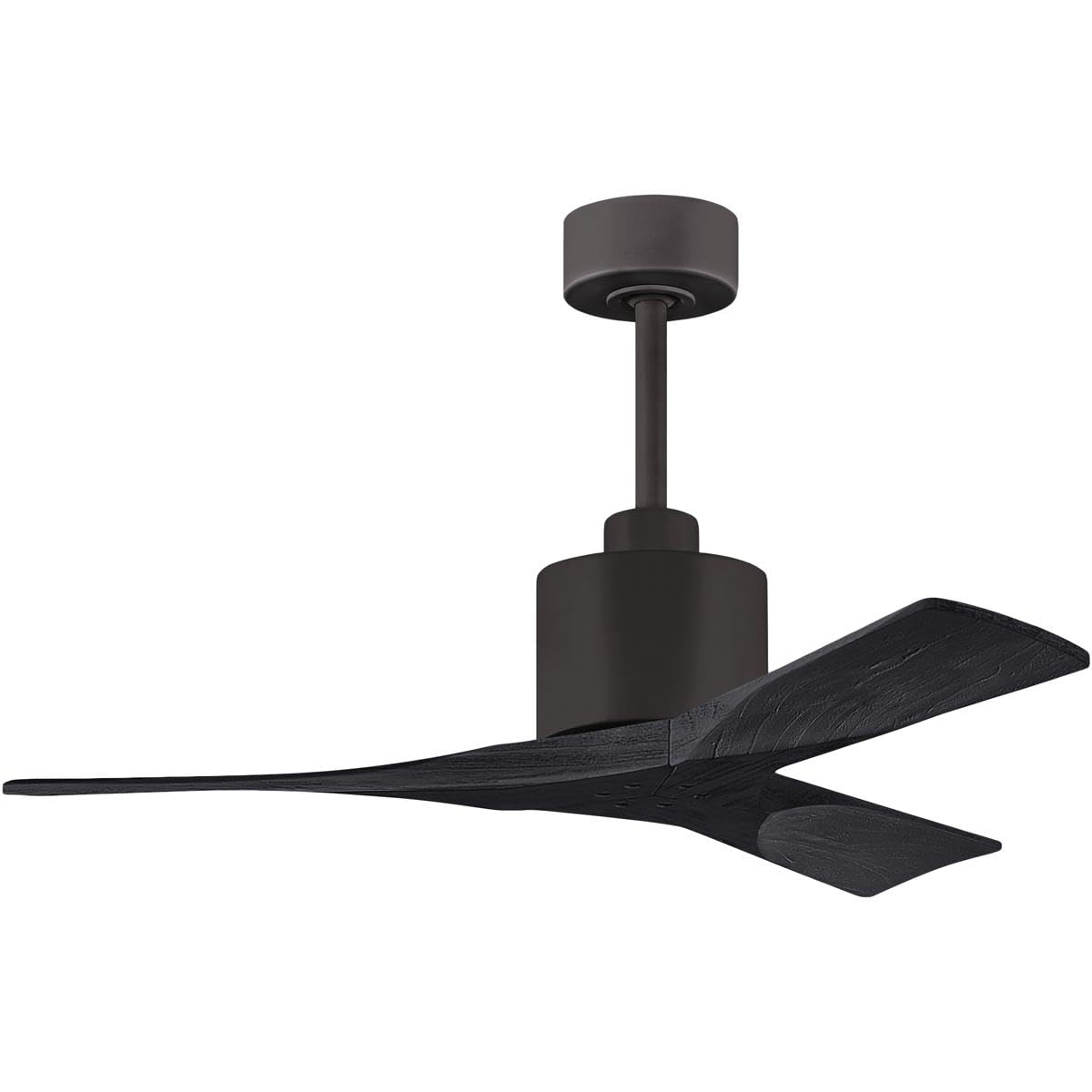 Matthews Fan NK-TB-BK-42 Nan 6-speed ceiling fan in Textured Bronze finish with 42” solid matte black wood blades