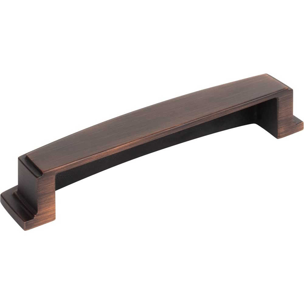 Jeffrey Alexander 141-128DBAC 128 mm Center Brushed Oil Rubbed Bronze Square-to-Center Square Renzo Cabinet Cup Pull