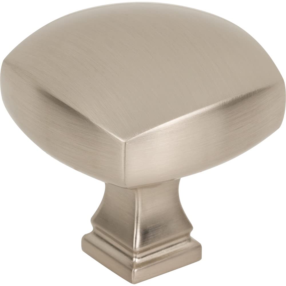 Jeffrey Alexander 278L-SN 1-3/8" Overall Length Satin Nickel Square Audrey Cabinet Knob